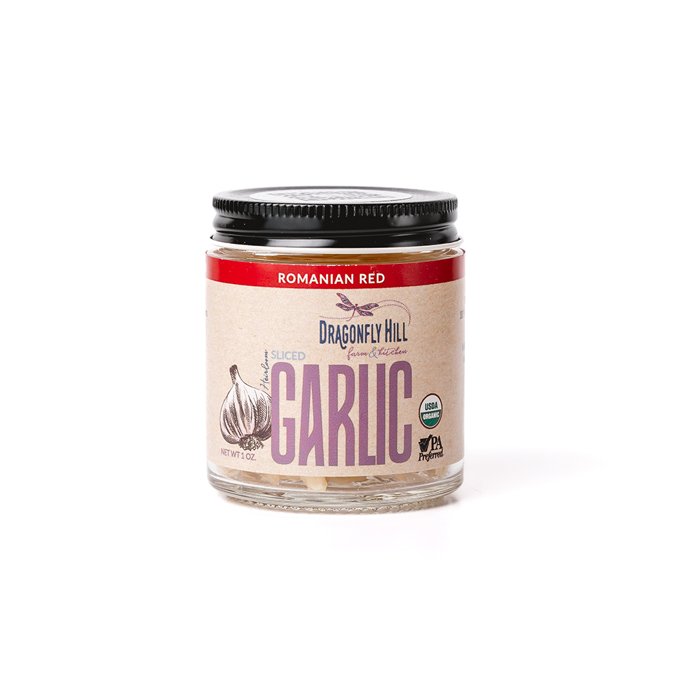 Sliced Romanian Red Garlic Jar 1